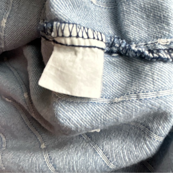 Vintage Levi’s Diamond Label Denim Shirt Mens Large Blue Striped Cotton Pockets - Picture 11 of 13